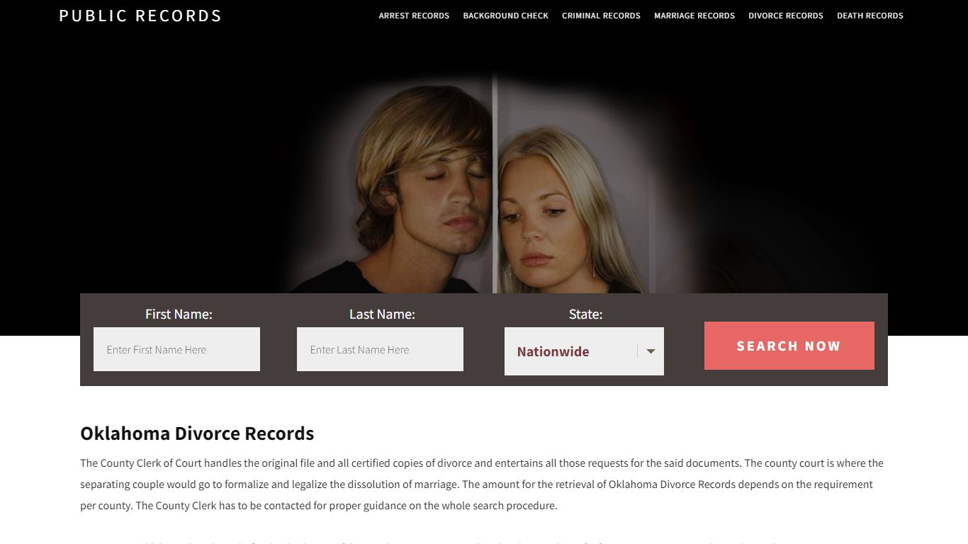 Oklahoma Divorce Records | Enter Name and Search. 14Days Free